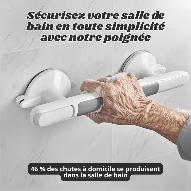 Poignée de Sécurité pour Salle de Bain – Fixation Ventouse