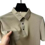 Polo Homme Texturé Jacquard Manches Courtes Respirant