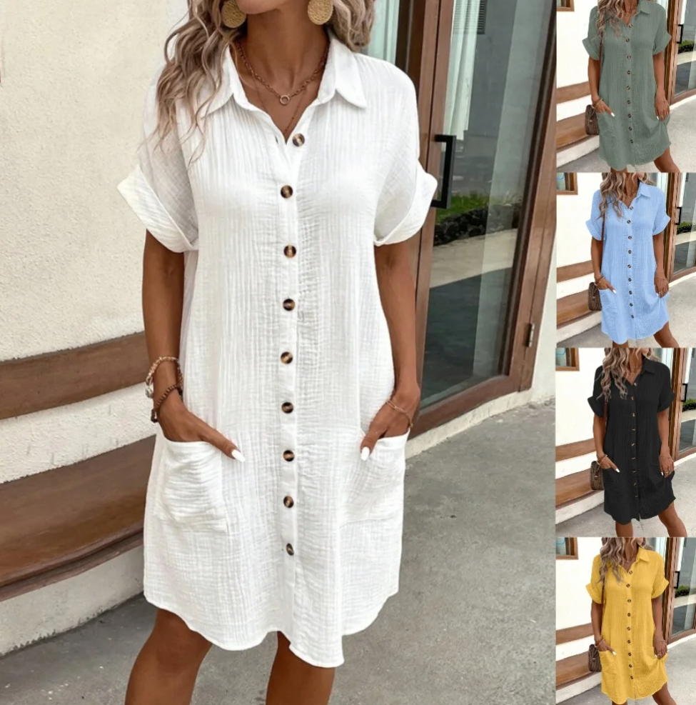 Robe en Gaze de Coton Vintage pour Femme
