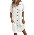 Robe en Gaze de Coton Vintage pour Femme