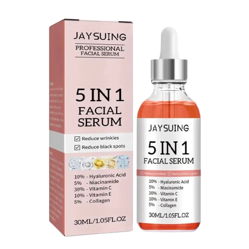 Sérum Visage 5 en 1 : Hyaluronique, Niacinamide, Vitamine C et E & Collagène