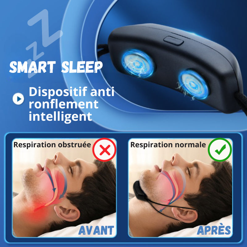 ShenMo Dispositifs anti-ronflement, jugulaire anti-ronflement Arrêt efficace  de la mentonnière pour hommes et femmes Dispositifs anti-ronflement  respirants et réglables Réduction du ronflement Aide à 
