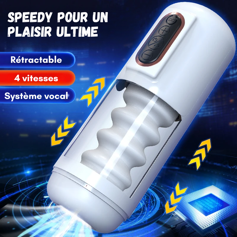 SPEEDY - Masturbateur automatique & aspirant - Système vocal intégré