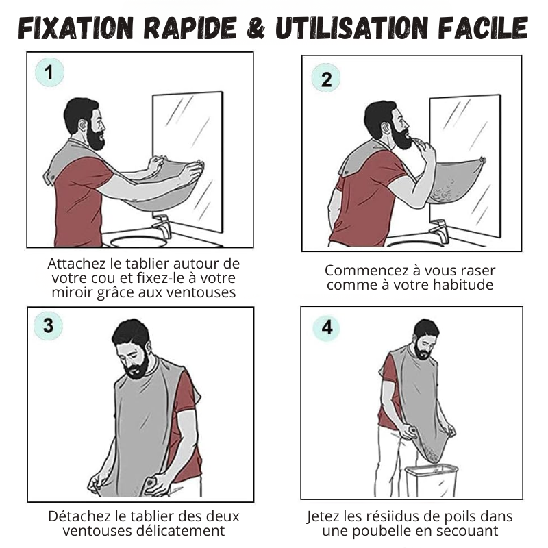 Tablier de Rasage pour Homme - Récolte les poils