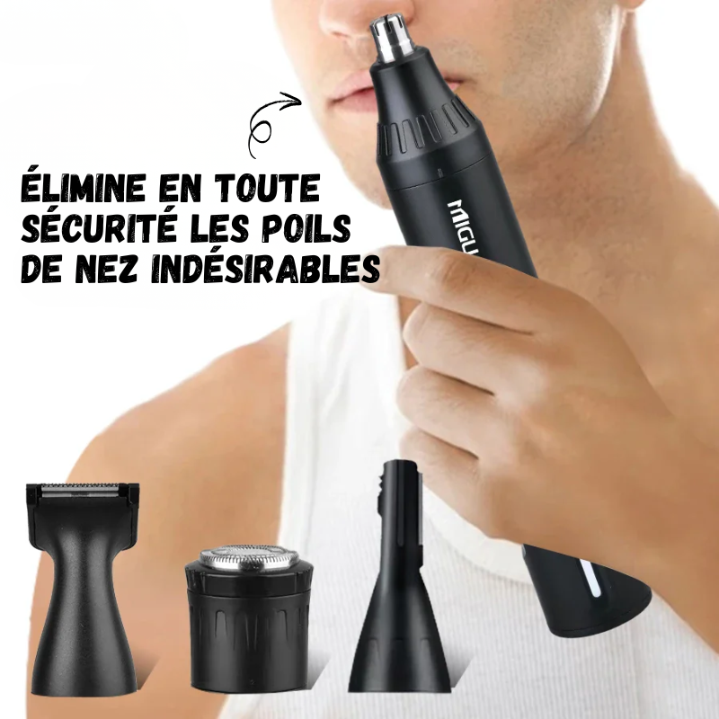 Tondeuse 4 en 1 Rechargeable – Nez, Barbe, Sourcils