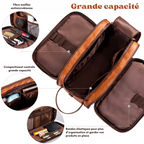 Trousse de toilette Grande Capacité en Simili Cuir - Homme