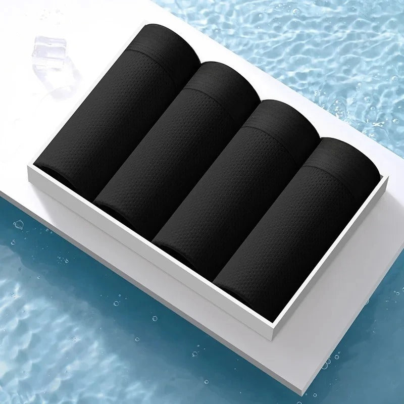 Lot de 4 boxers en soie glacée respirants