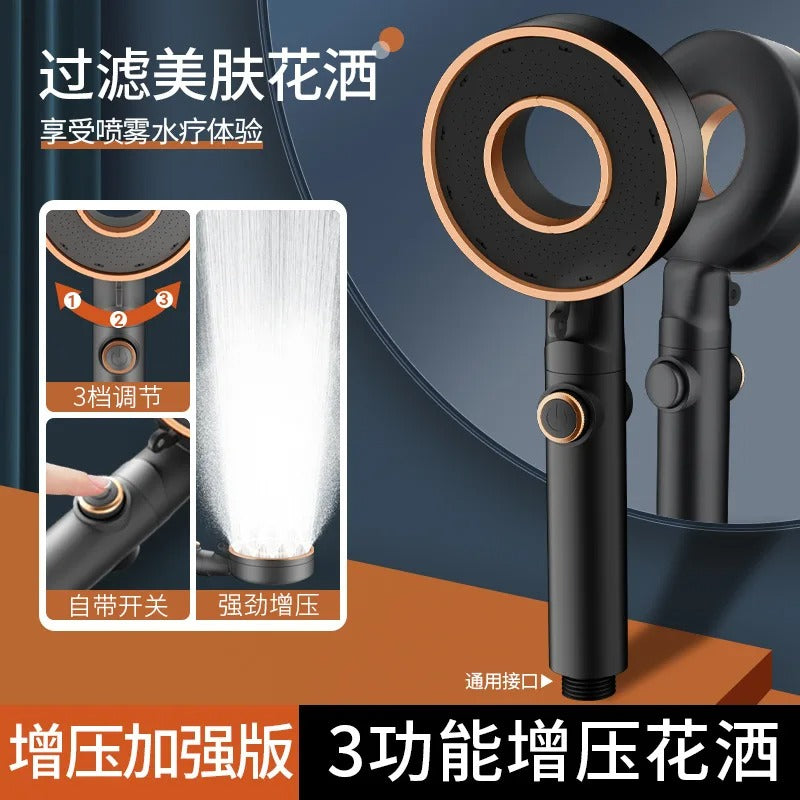 Pommeau de Douche Réglable Haute Pression à 3 Modes