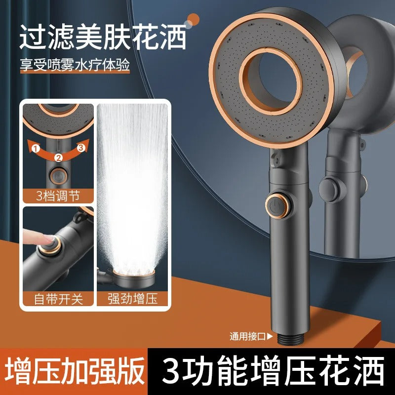 Pommeau de Douche Réglable Haute Pression à 3 Modes