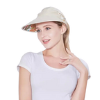 Visière pliable avec fleurs à large bord anti-UV