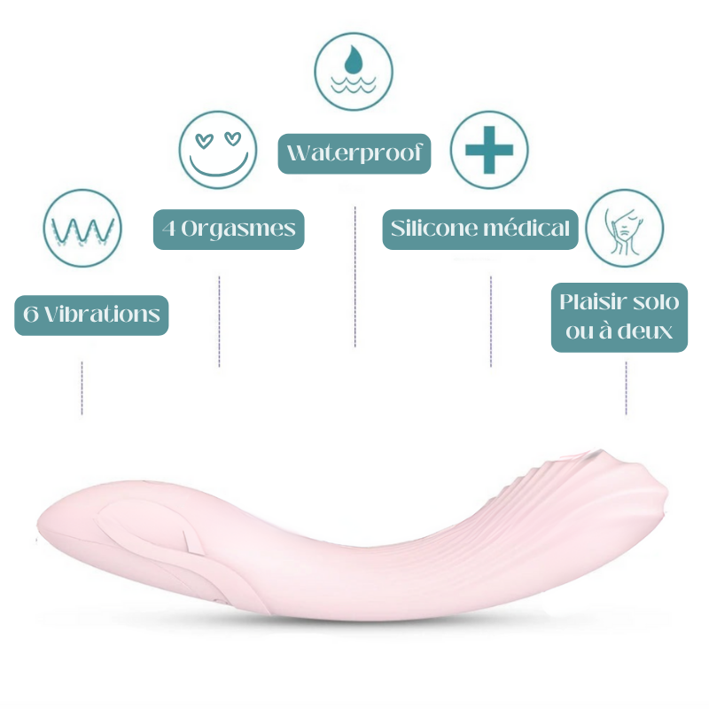 Wavy - Vibromasseur souple et texturé 4 Orgasmes - Lubrifiant OFFERT