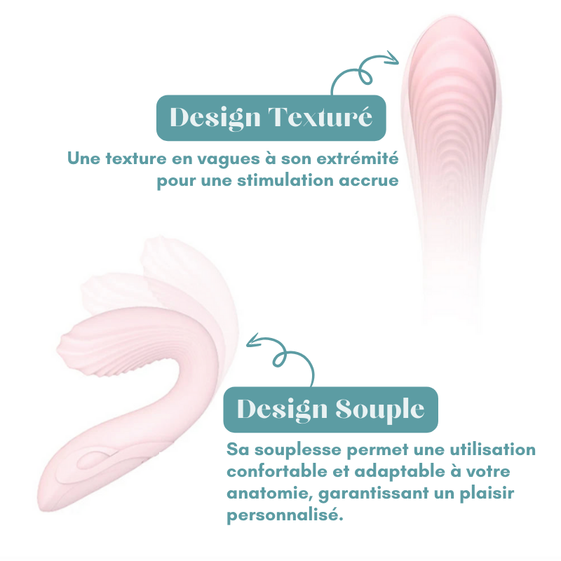 Wavy - Vibromasseur souple et texturé 4 Orgasmes - Lubrifiant OFFERT