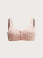 Soutien-gorge 100% coton à imprimé floral rose