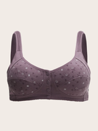 Soutien-gorge 100% coton à imprimé floral violet