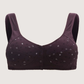Soutien-gorge 100% coton à imprimé floral prune
