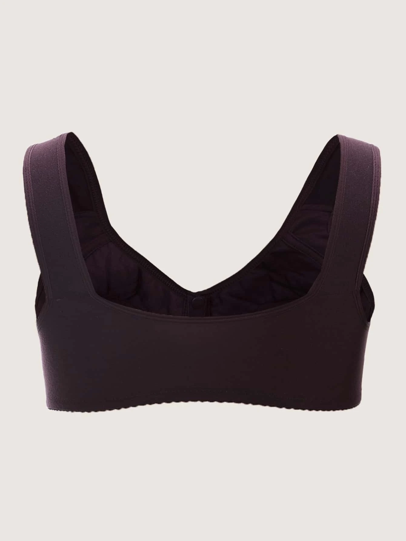 Soutien-gorge 100% coton à imprimé floral prune