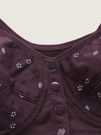 Soutien-gorge 100% coton à imprimé floral prune