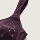 Soutien-gorge 100% coton à imprimé floral prune