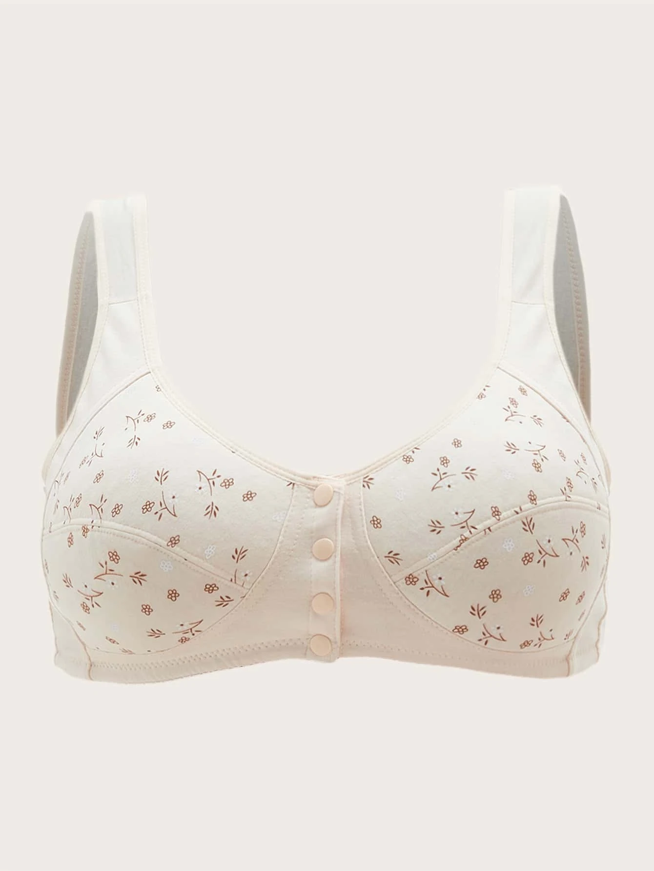 Soutien-gorge 100% coton à imprimé beige