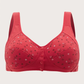 Soutien-gorge 100% coton à imprimé floral rouge