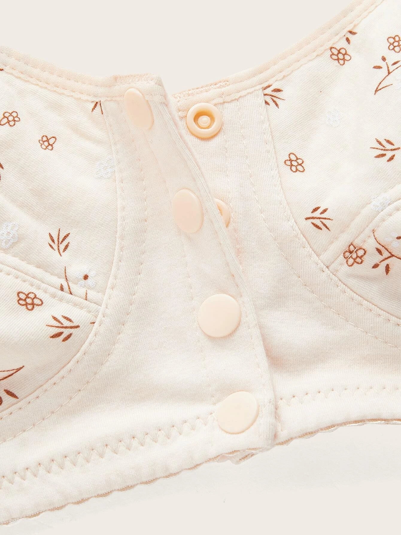 Soutien-gorge 100% coton à imprimé beige