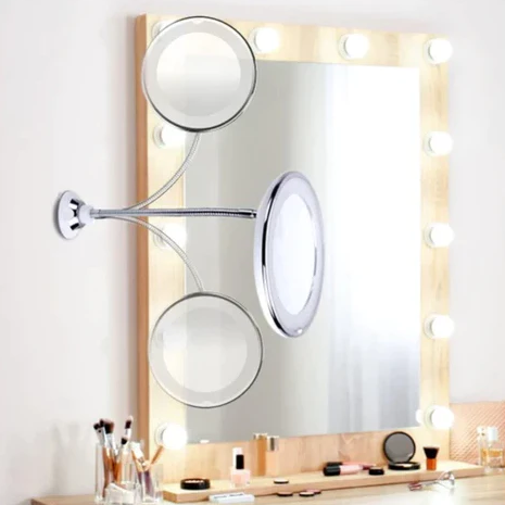 Miroir grossissant avec LED intégrée