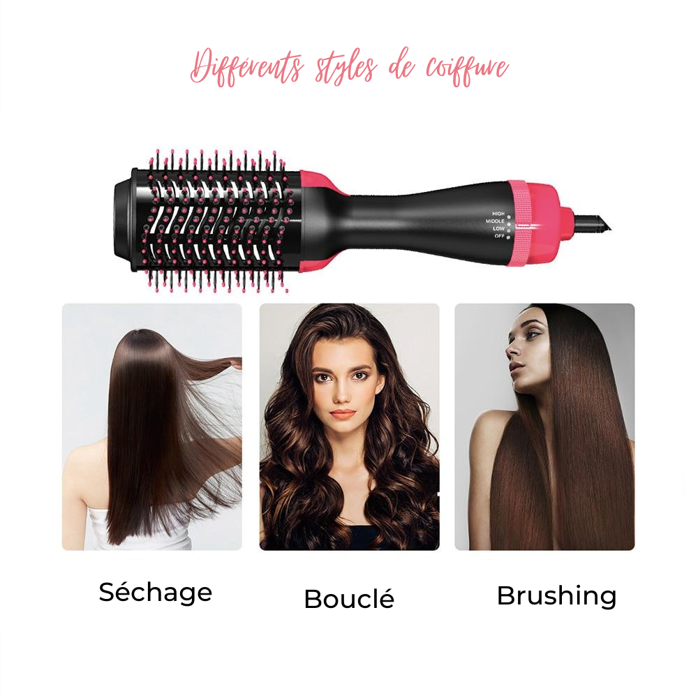 Brosse 3 en 1 - Brosse, Chauffe et Lisse