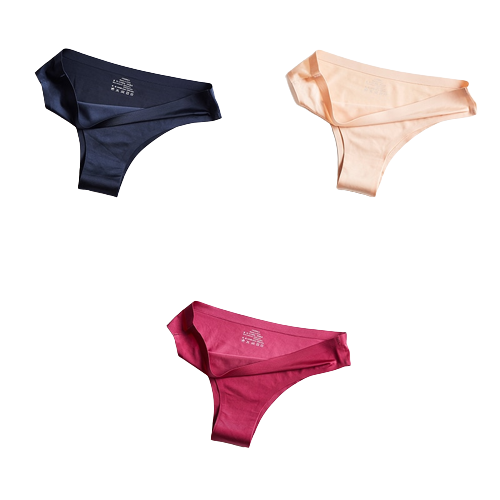 Lot de 3 Culottes en soie glacée 100% invisibles