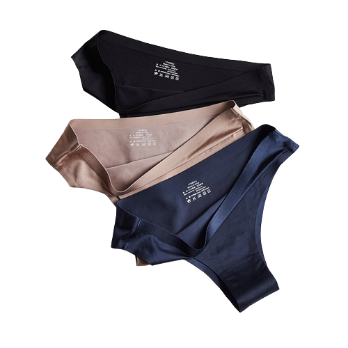 Lot de 3 Culottes en soie glacée 100% invisibles