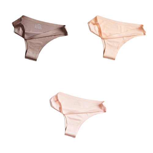 Lot de 3 Culottes en soie glacée 100% invisibles