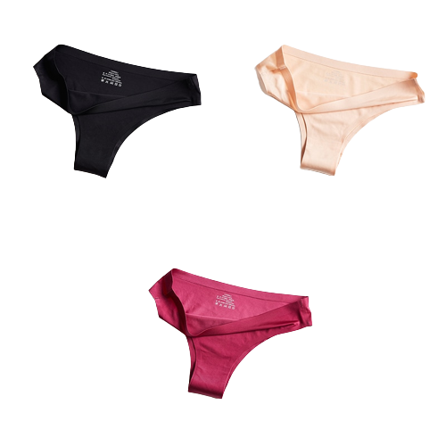 Lot de 3 Culottes en soie glacée 100% invisibles