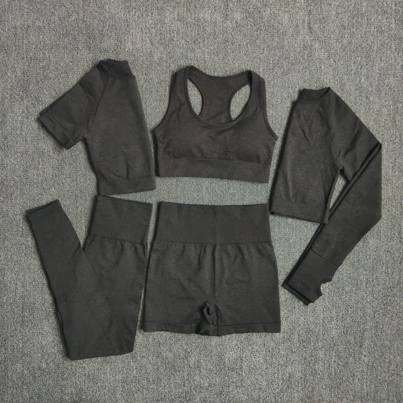 Ensemble de sport 5PCS pour Femme noir
