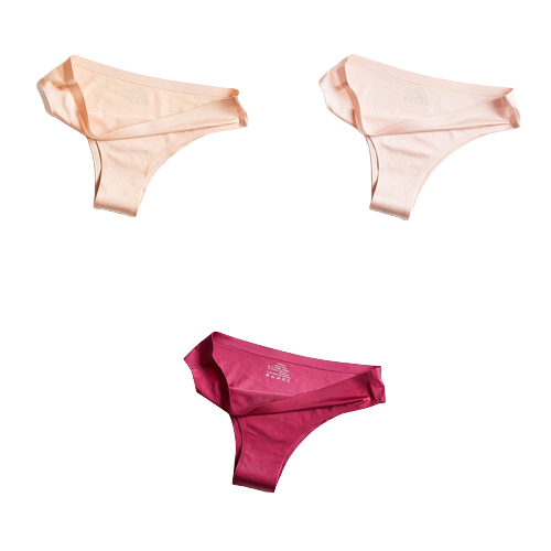 Lot de 3 Culottes en soie glacée 100% invisibles