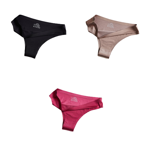 Lot de 3 Culottes en soie glacée 100% invisibles