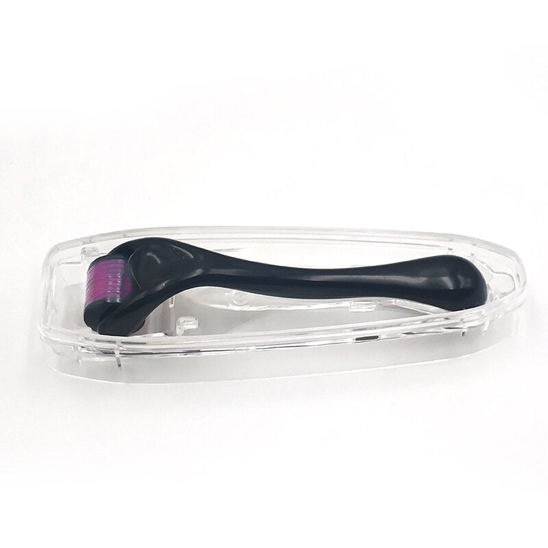 Derma Roller, 0.5 mm Dermaroller Visage, Roller Micro Aiguille pour Stimule  Repousse Cheveux/Pousse Barbe, Réduit la Perte de Cheveux,Visage Soin de
