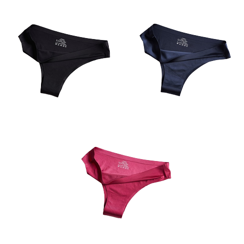Lot de 3 Culottes en soie glacée 100% invisibles