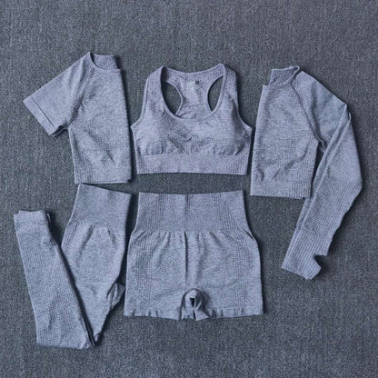 Ensemble de sport 5PCS pour Femme gris