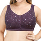 Soutien-gorge 100% coton à imprimé floral prune