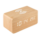 Réveil numérique en bois avec chargeur induction