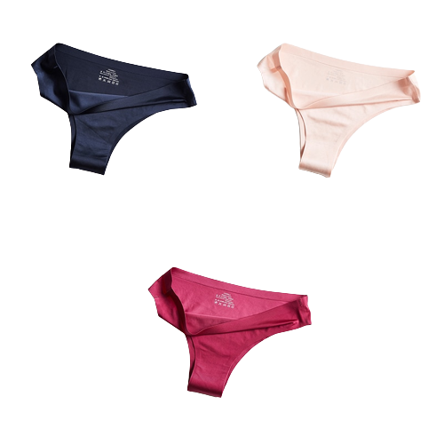 Lot de 3 Culottes en soie glacée 100% invisibles