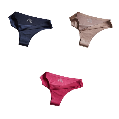 Lot de 3 Culottes en soie glacée 100% invisibles