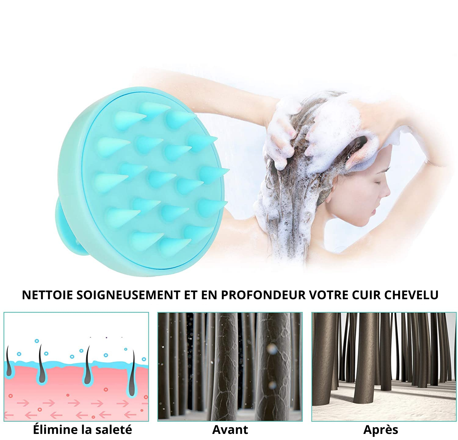 Brosse Massante cuir chevelu 
