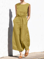 Combinaison pantalon en lin respirant femme