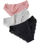 Lot de 3 culottes dentelle en coton