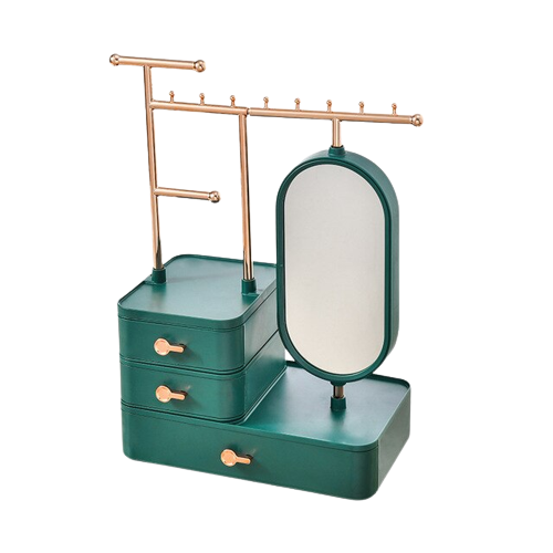 Boîte à bijoux présentoir avec miroir intégré