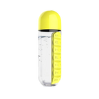 Bouteille Pilulier 3 en 1 jaune