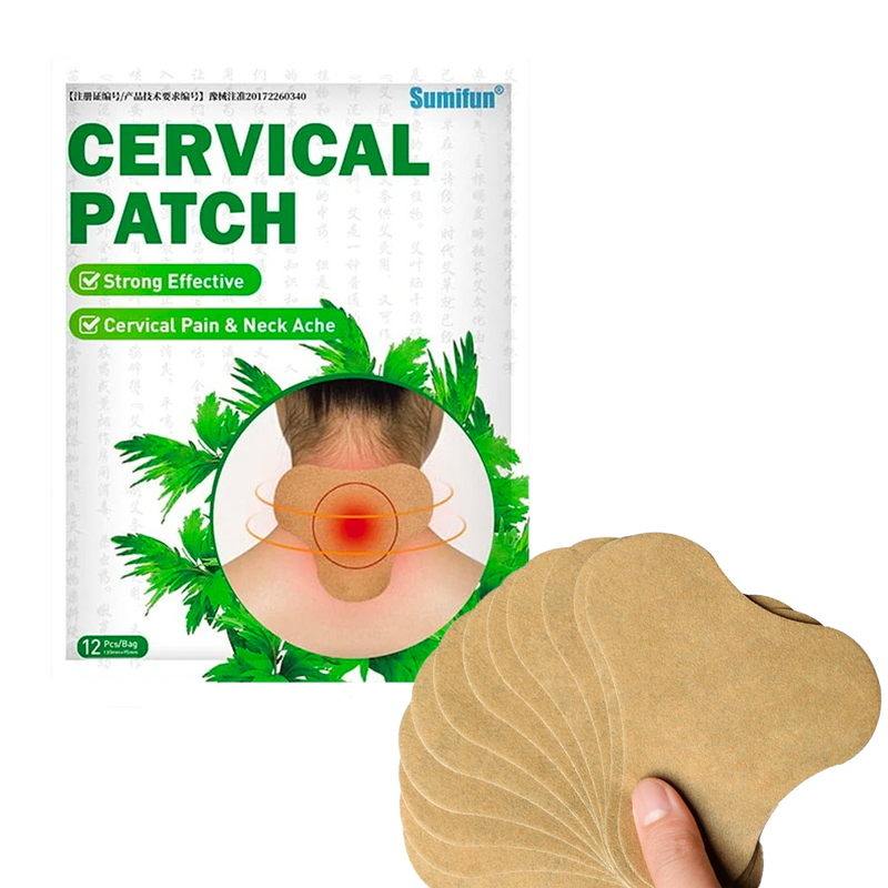 Lot de 12 Patchs Cervicales Anti-douleurs aux plantes