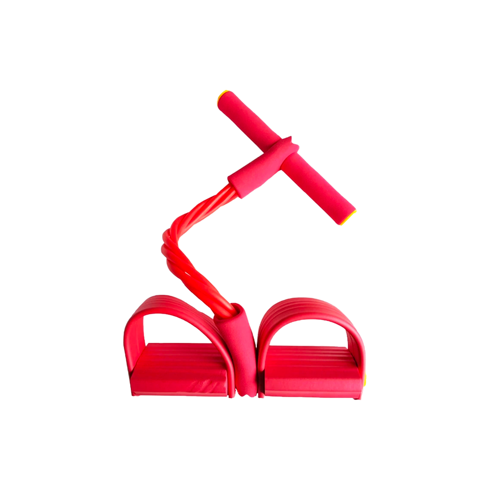 Rameur élastique multifonctionnel rouge