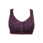 Soutien-gorge 100% coton à imprimé floral prune