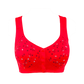 Soutien-gorge 100% coton à imprimé floral rouge